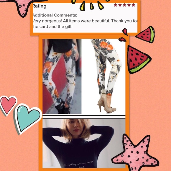 ‼️LAST 1‼️Japanese Watercolor Print Leggings NWT💋 - Picture 2 of 7